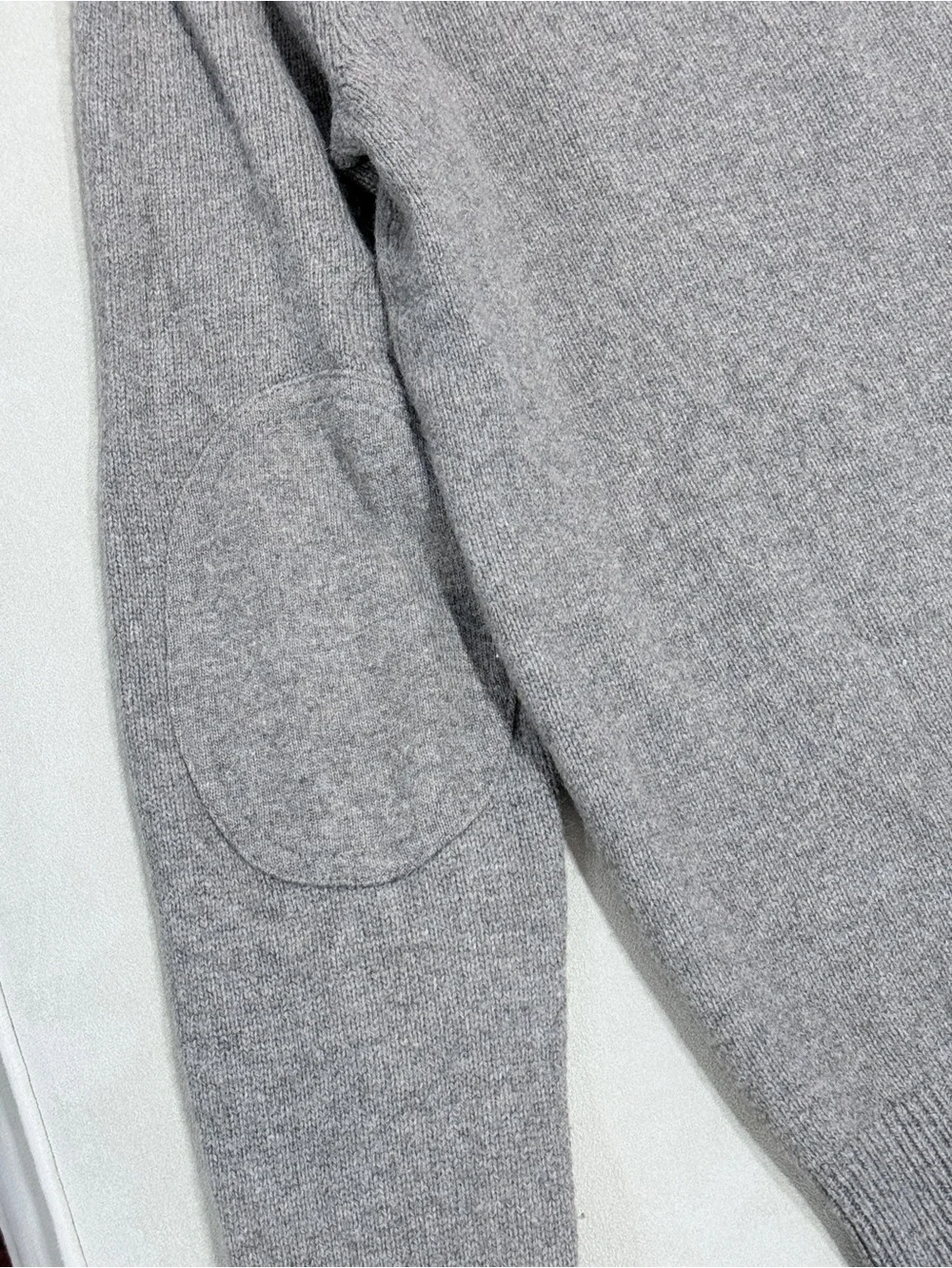 J. Crew Academic Professor Patch Sleeve Quarter Zip Wool Sweater Small